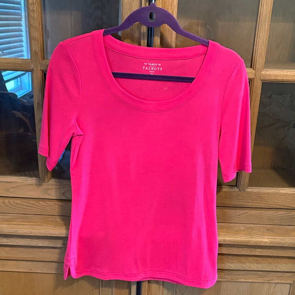 Talbots Women's Bright Pink Long Sleeve Top